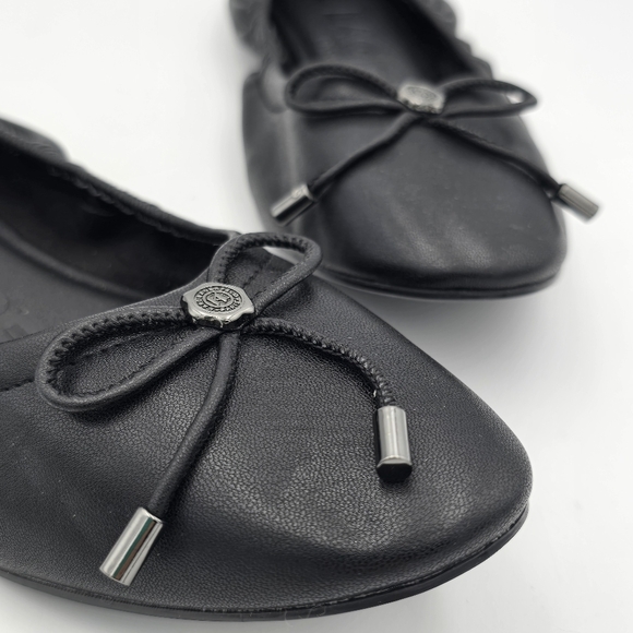 Karl Lagerfeld Paris Velma Almond Toe Ballet Flats, Dark Black, Women's 6.5M - Picture 2 of 11